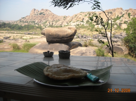 Hampi - The best river view from a restaurant 